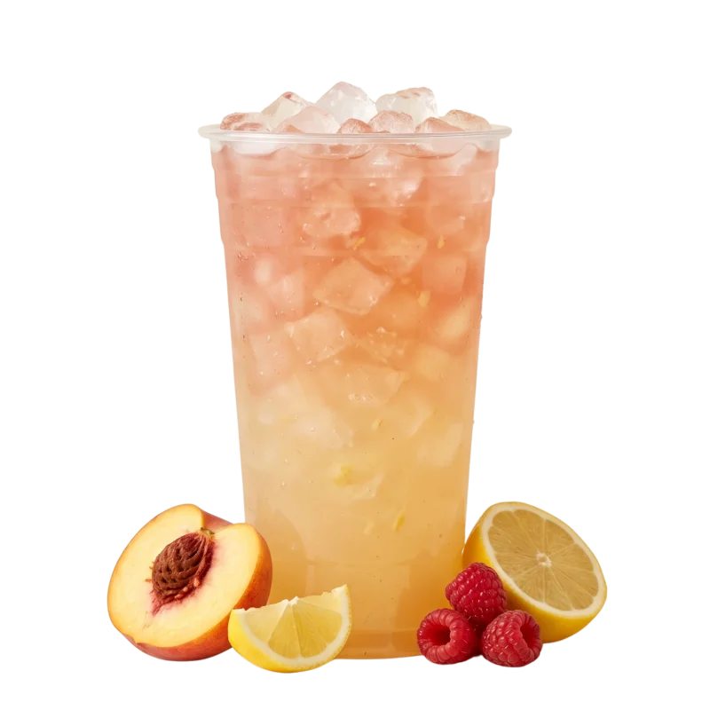 Rosy Cheeks dirty soda with lotus energy shot®, raspberry, peach, lemonade from Fizzy Fixins in St. Augustine, FL